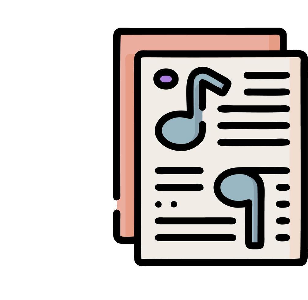 A sheet of paper with music notes on it vector