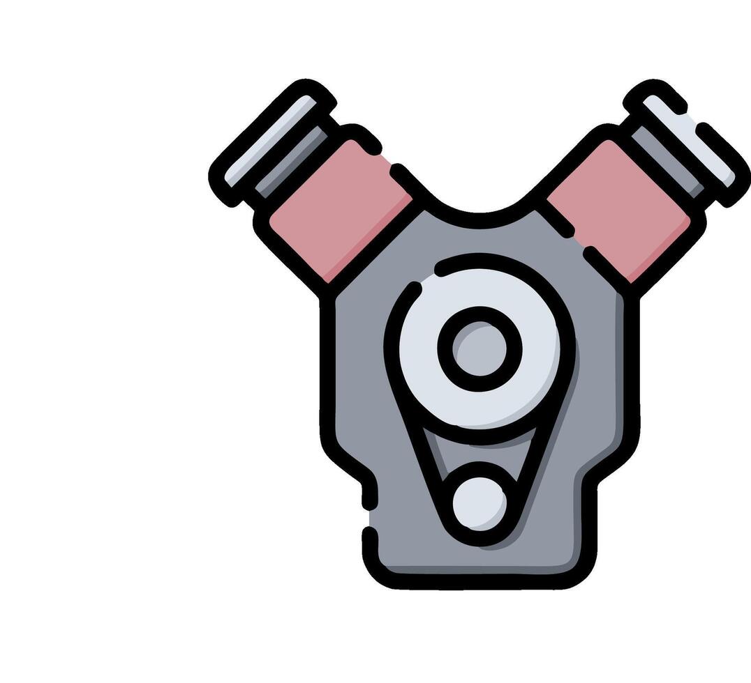 A car engine with two valves on it vector