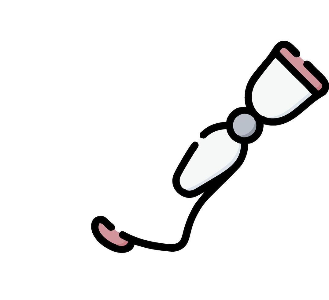 A drawing of a pen with a long handle vector
