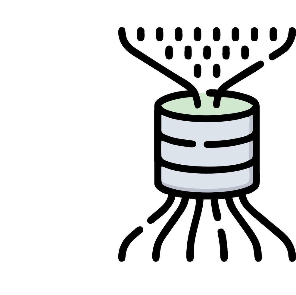 A black and white illustration of a machine with a sprayer vector