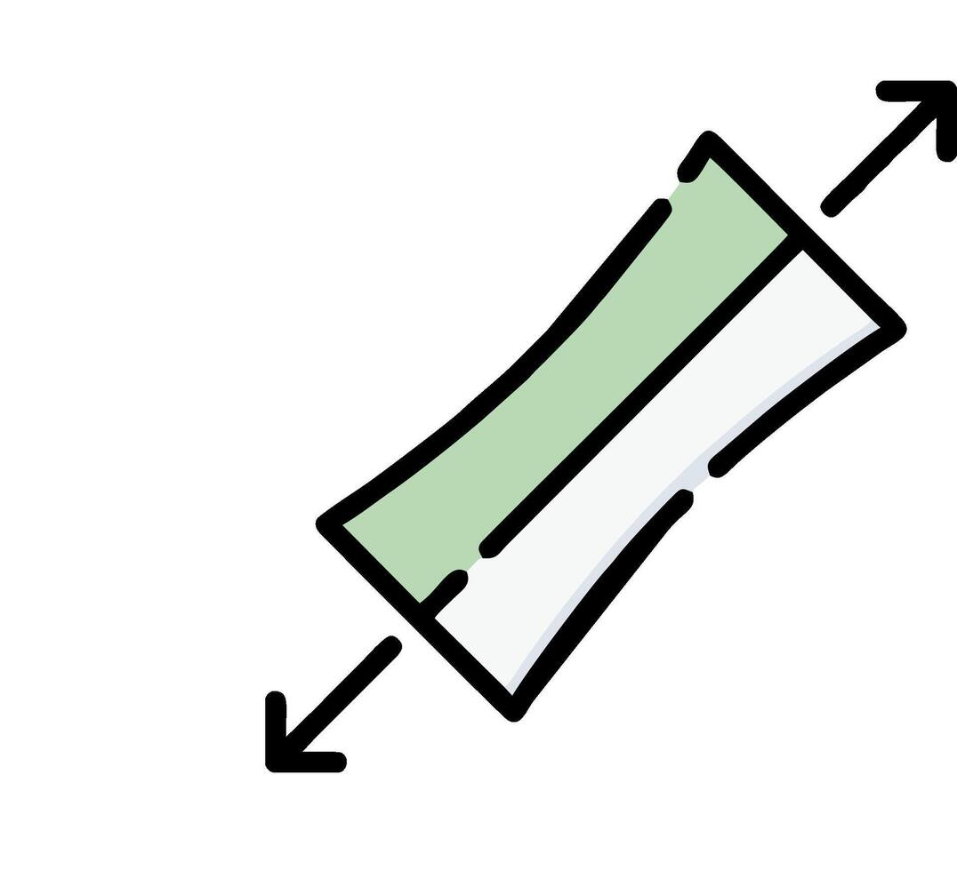 A green tube with a green arrow pointing up vector