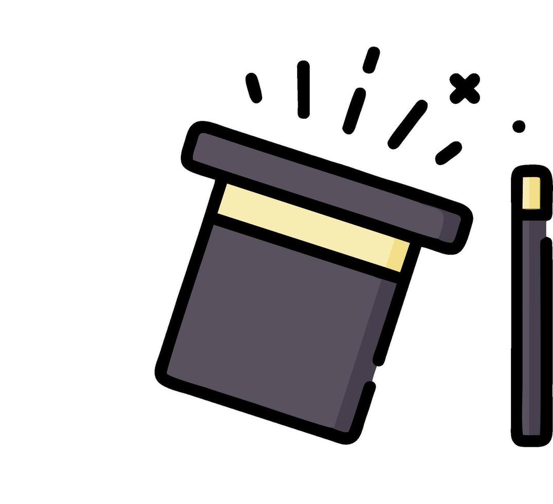 Magician's hat icon illustration vector