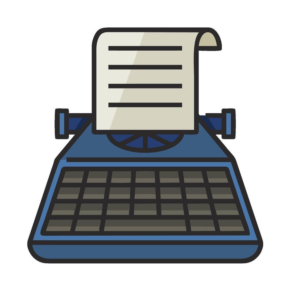 A typewriter with a paper sheet on top vector