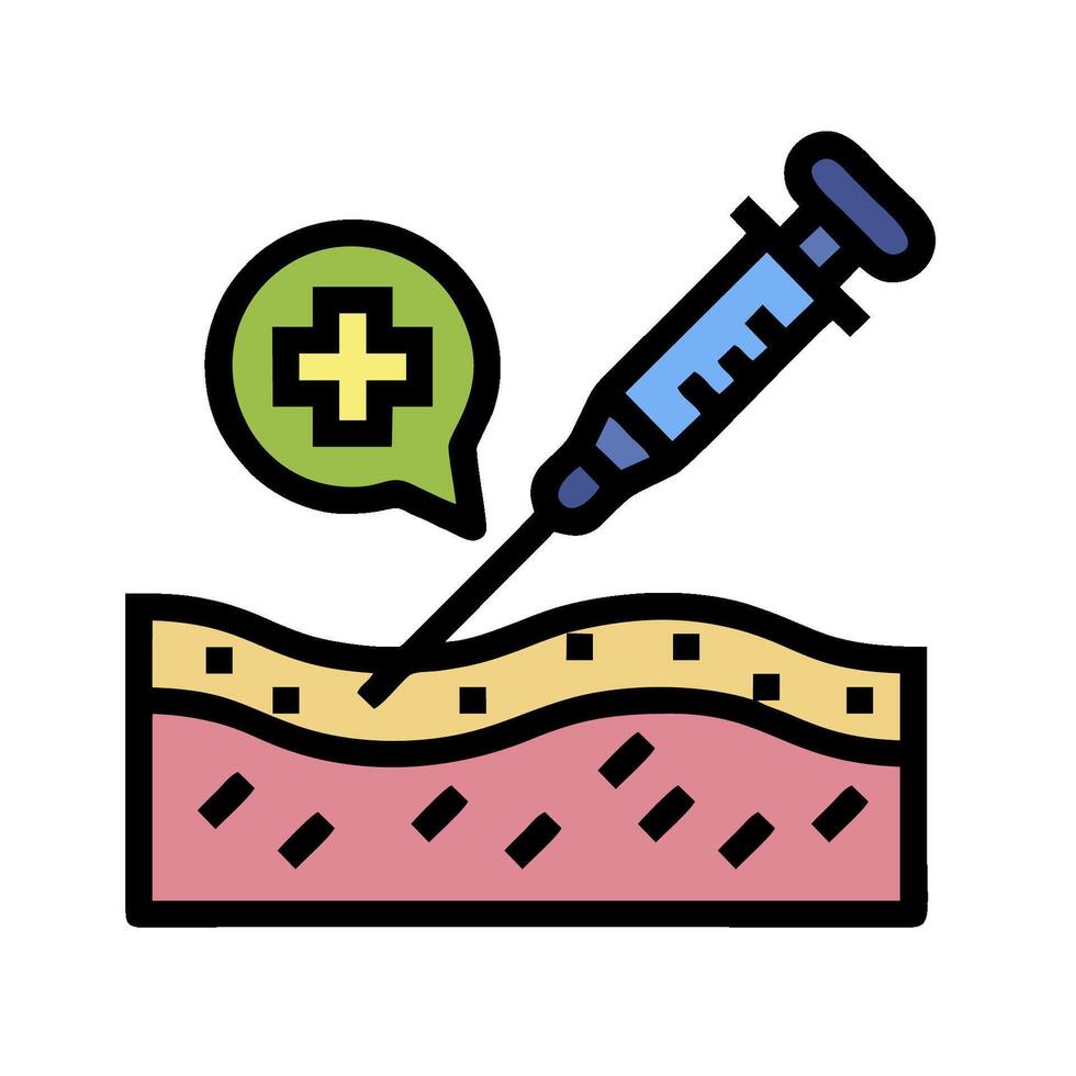 A syringe and a needle in a skin patch vector