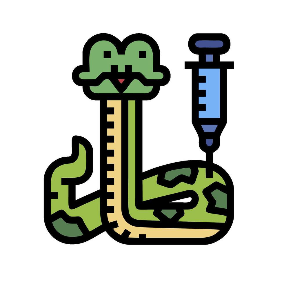 A snake with a syringe and a needle vector