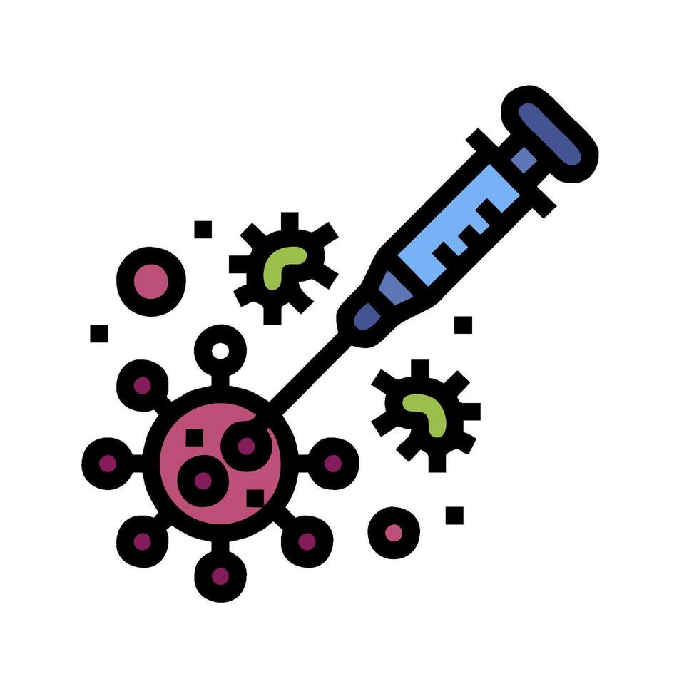 A syringe with a virus on it vector