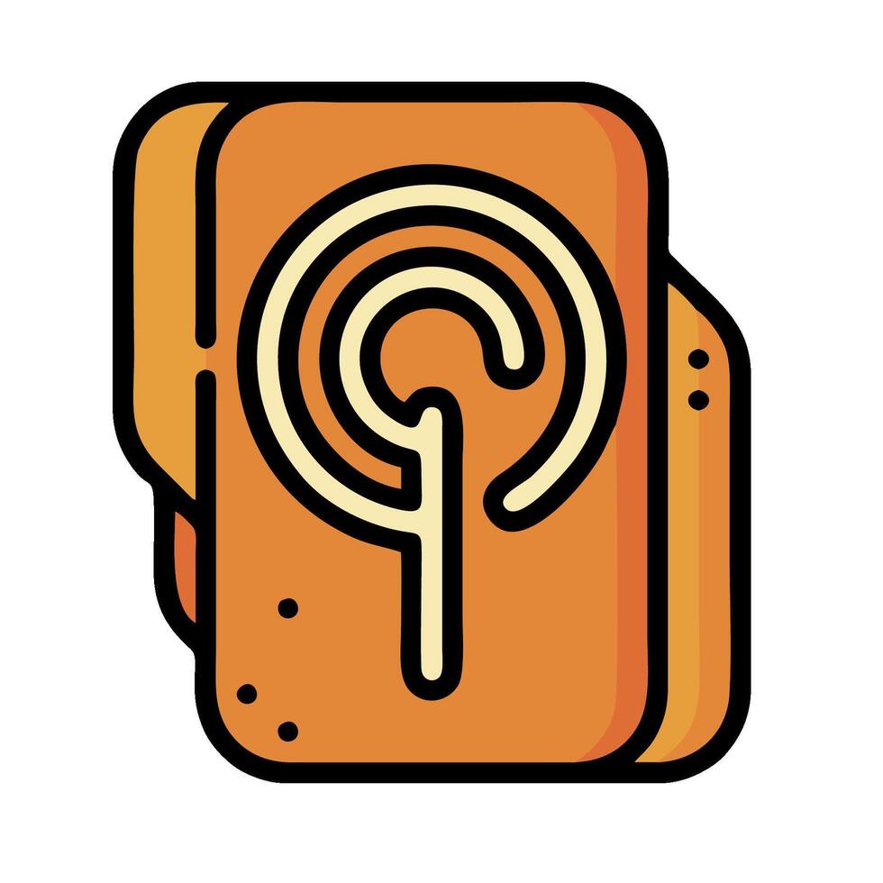 A small orange box with a circle on it vector