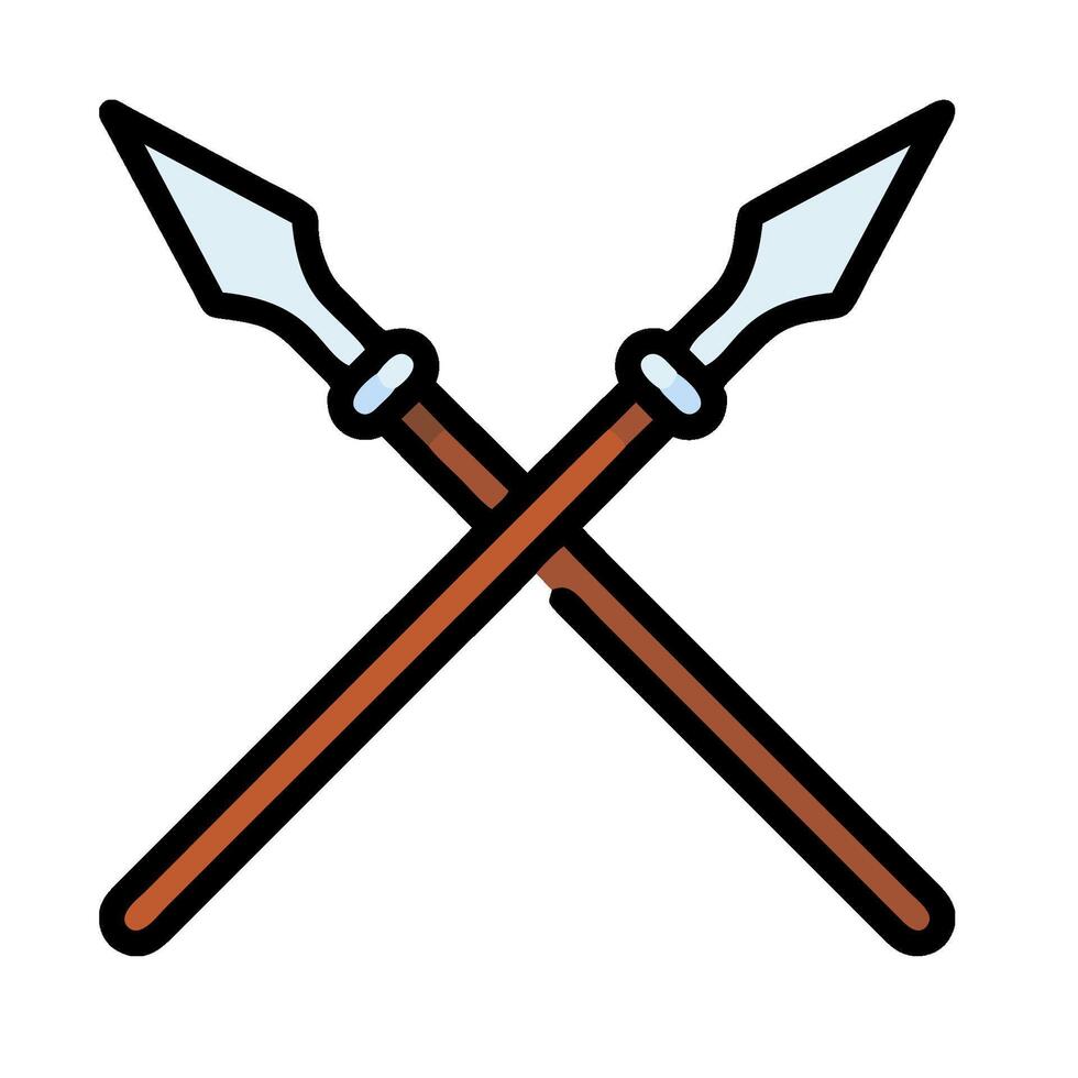 Two crossed spears icon on white background vector