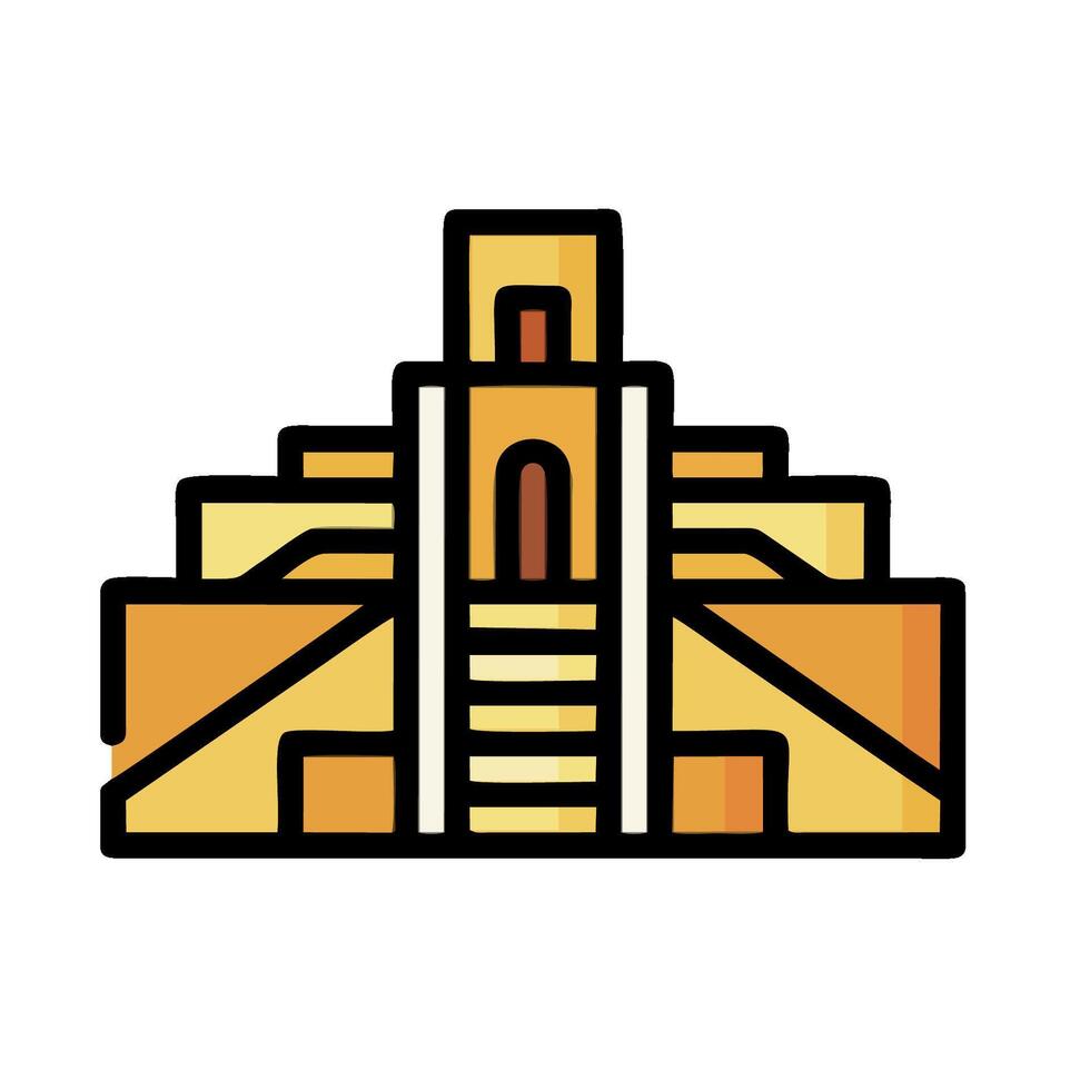 An icon of a building with stairs and a ladder vector