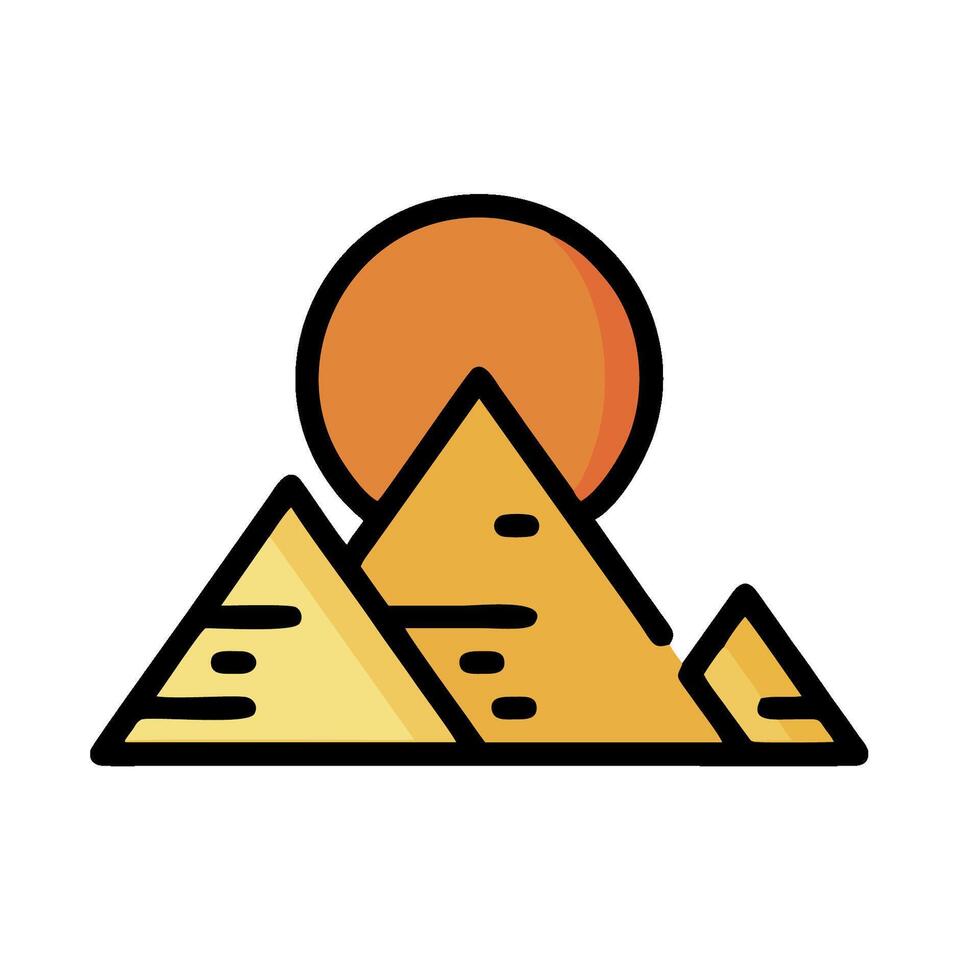 Egypt pyramids icon illustration vector