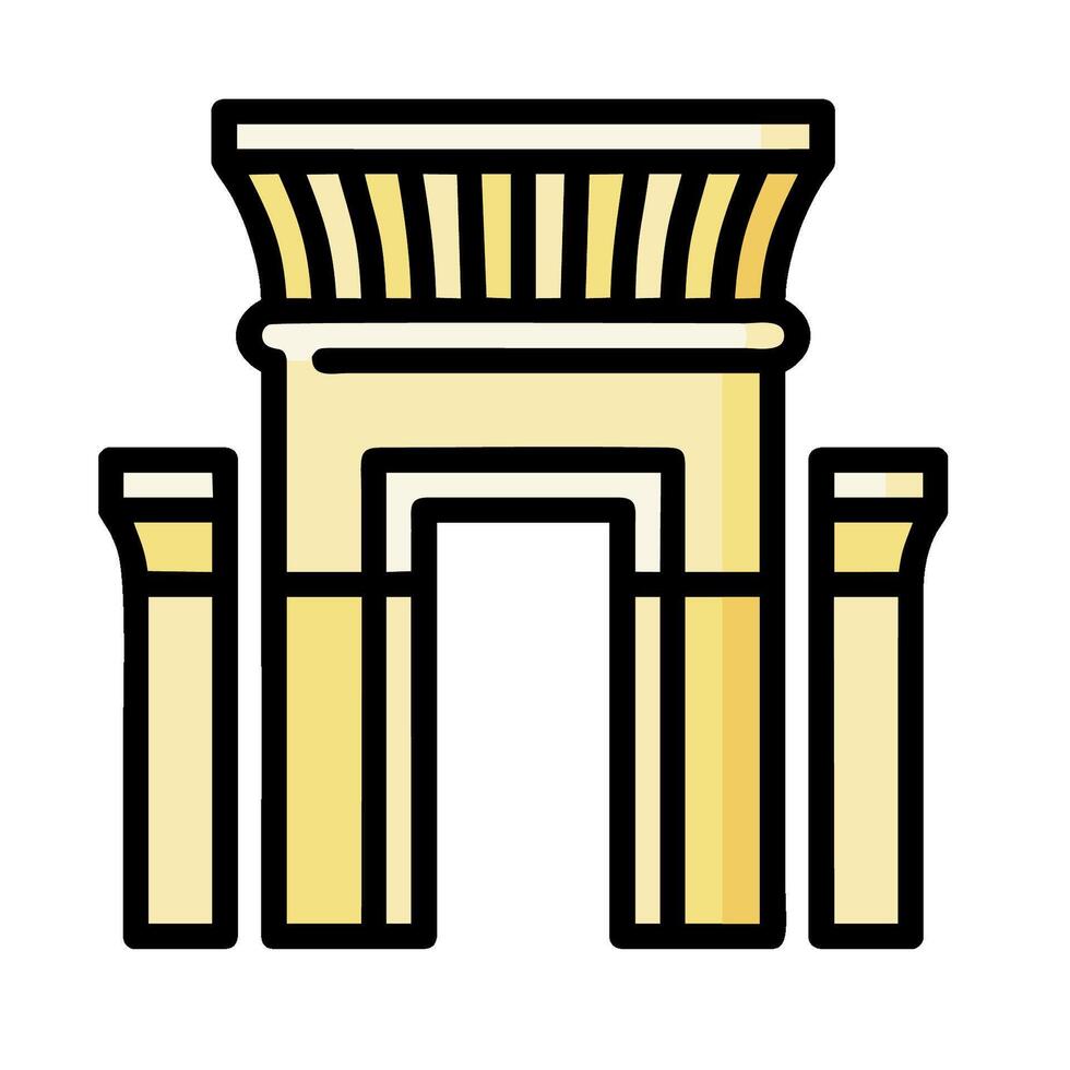 Ancient egypt temple icon illustration design vector