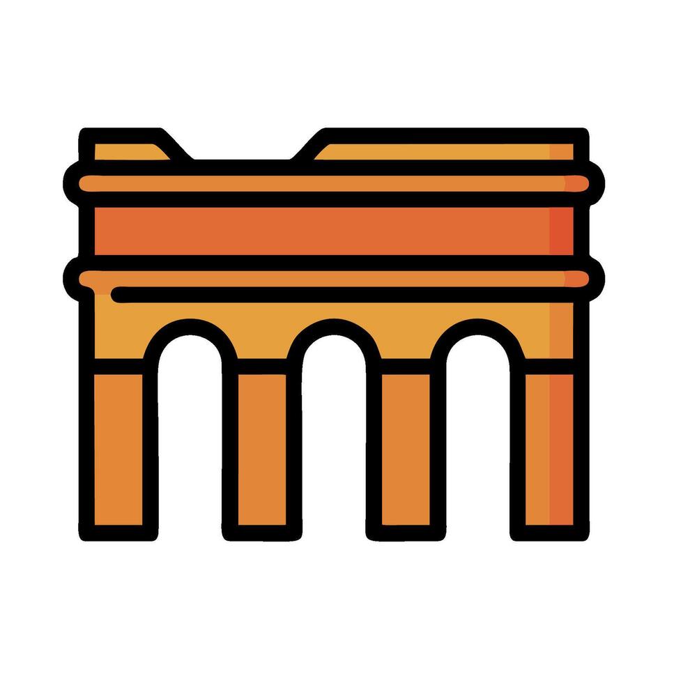An orange and black arch icon on a white background vector