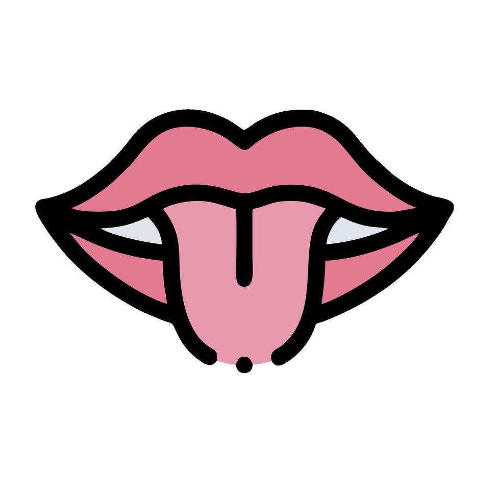 A pink tongue with a tongue sticking out vector
