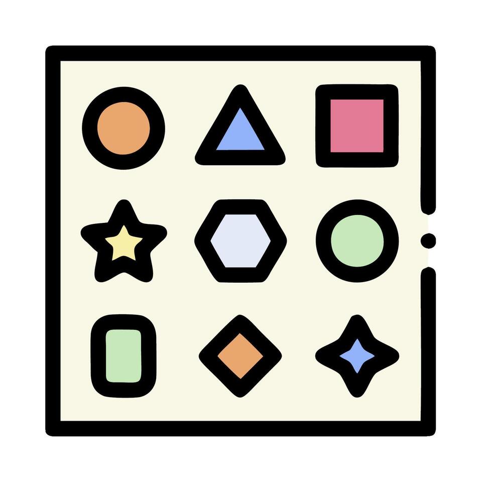A square with different shapes and colors vector