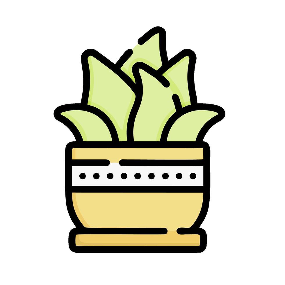 A plant in a pot on a white background vector