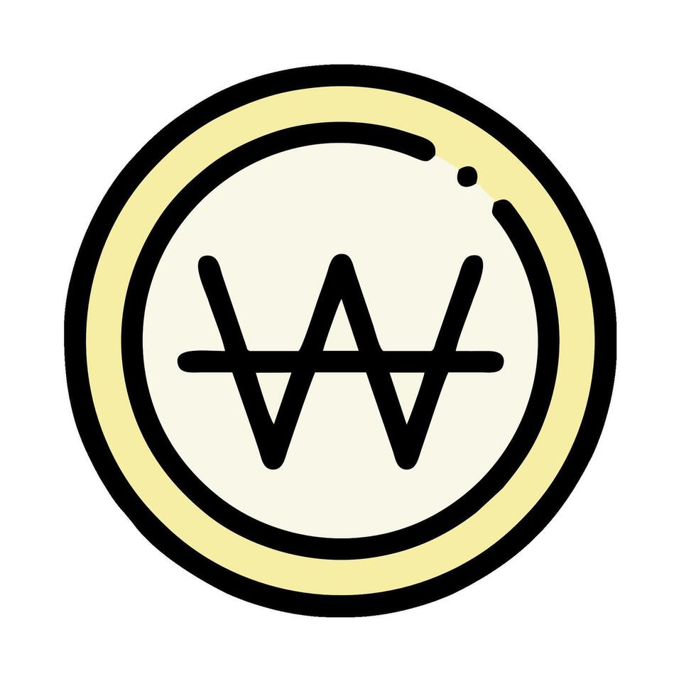 The w logo in a circle with a yellow border vector