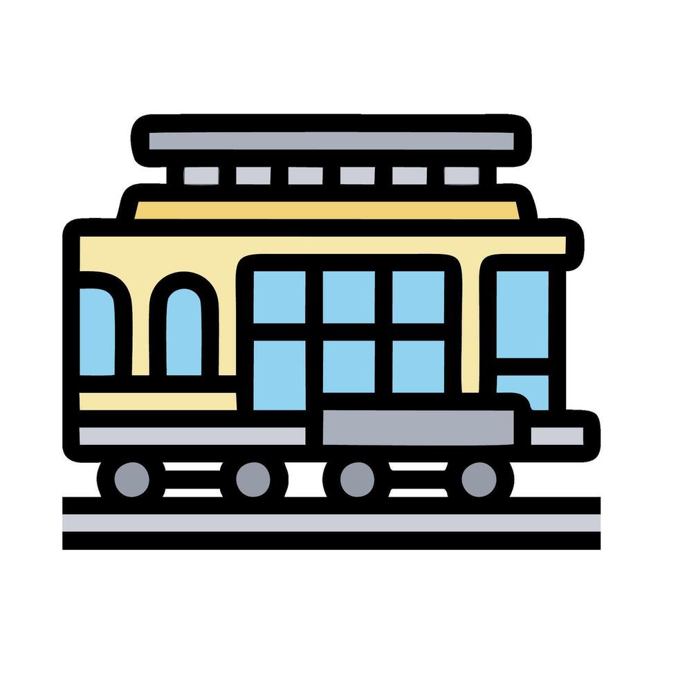 A train is on the tracks and it is yellow and blue vector