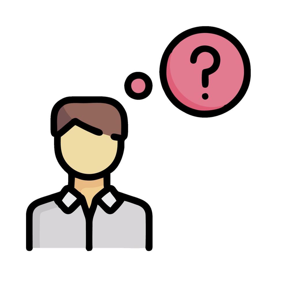 A man with question mark on his head vector