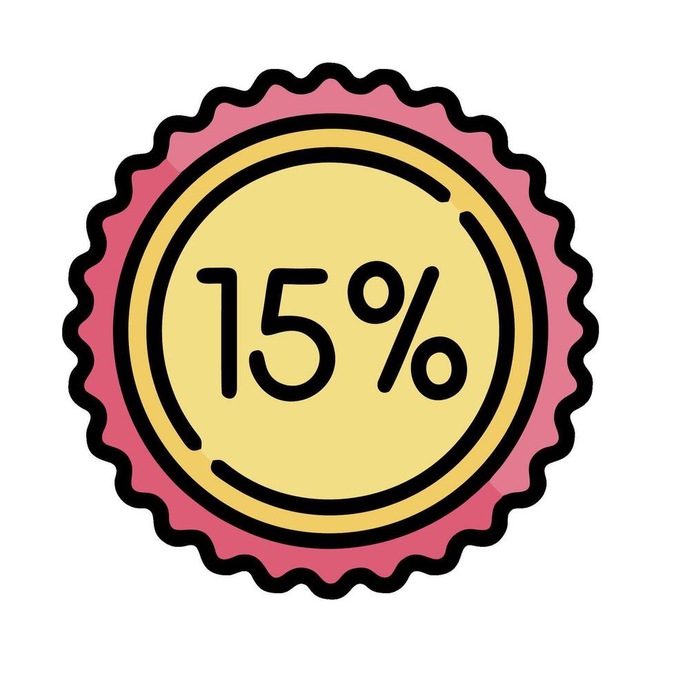 A 15 percent discount sticker on a white background vector