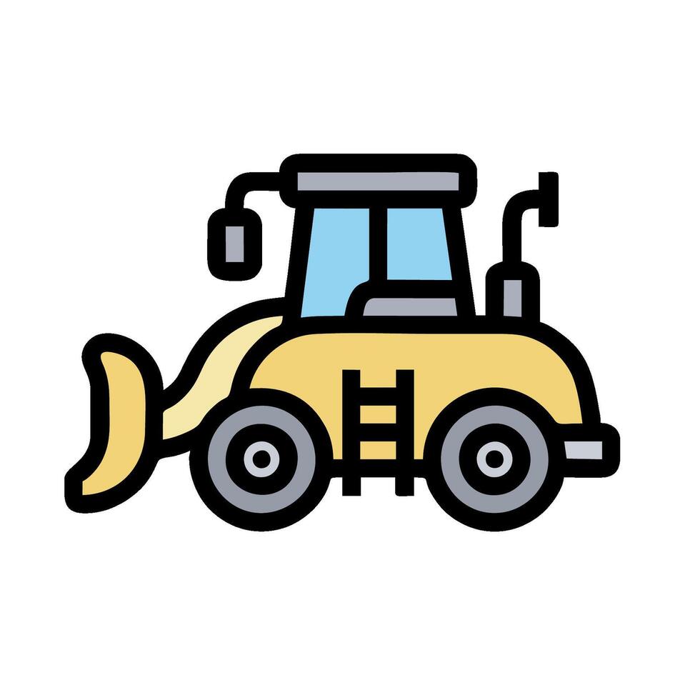 A yellow construction vehicle icon on a white background vector