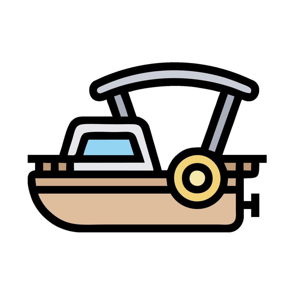 A boat with a boat on top of it vector