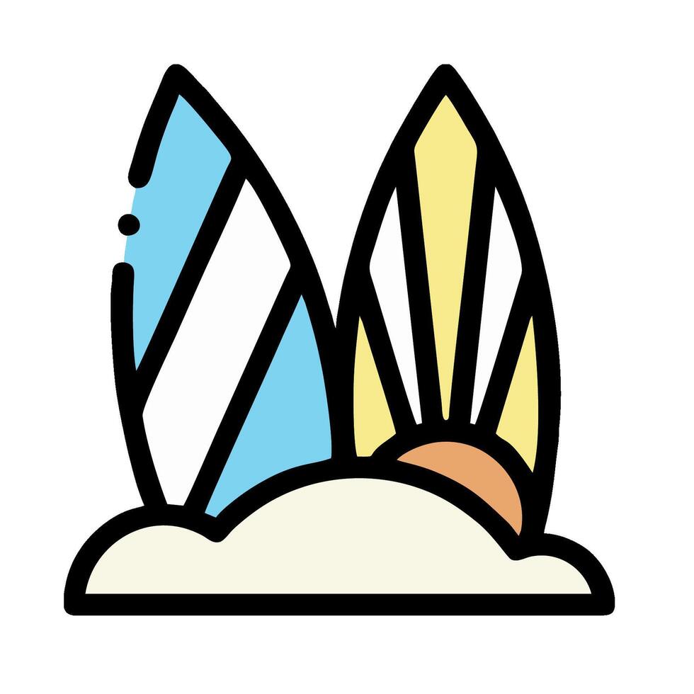 Surfboard icon illustration design vector
