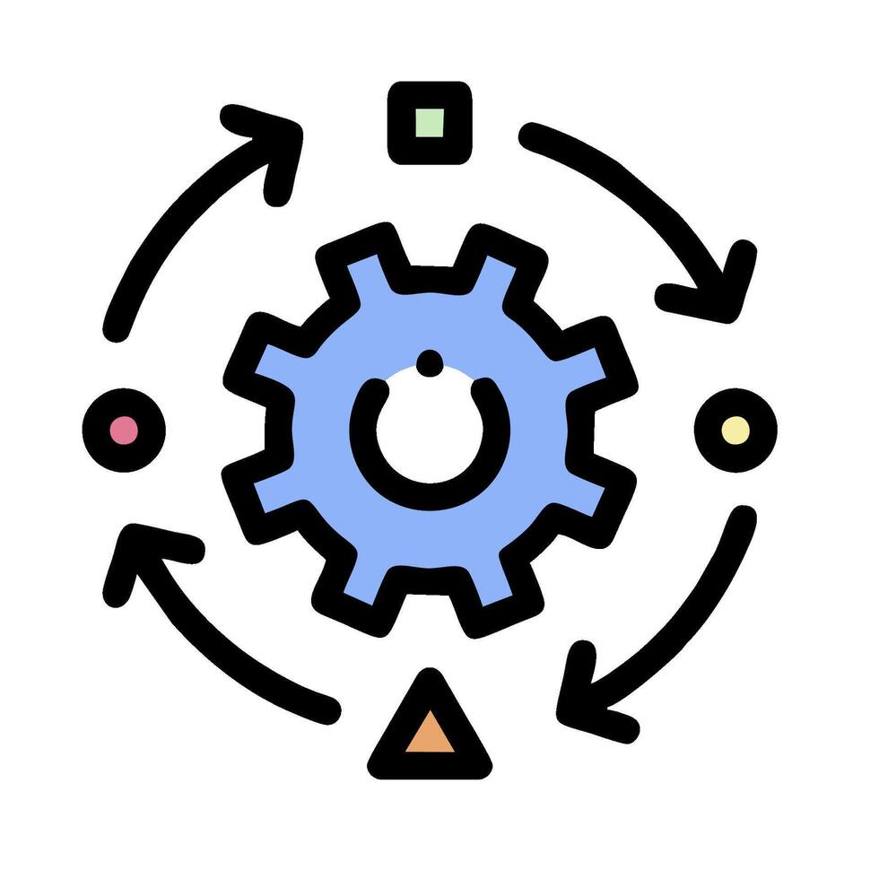 A gear wheel with arrows around it vector