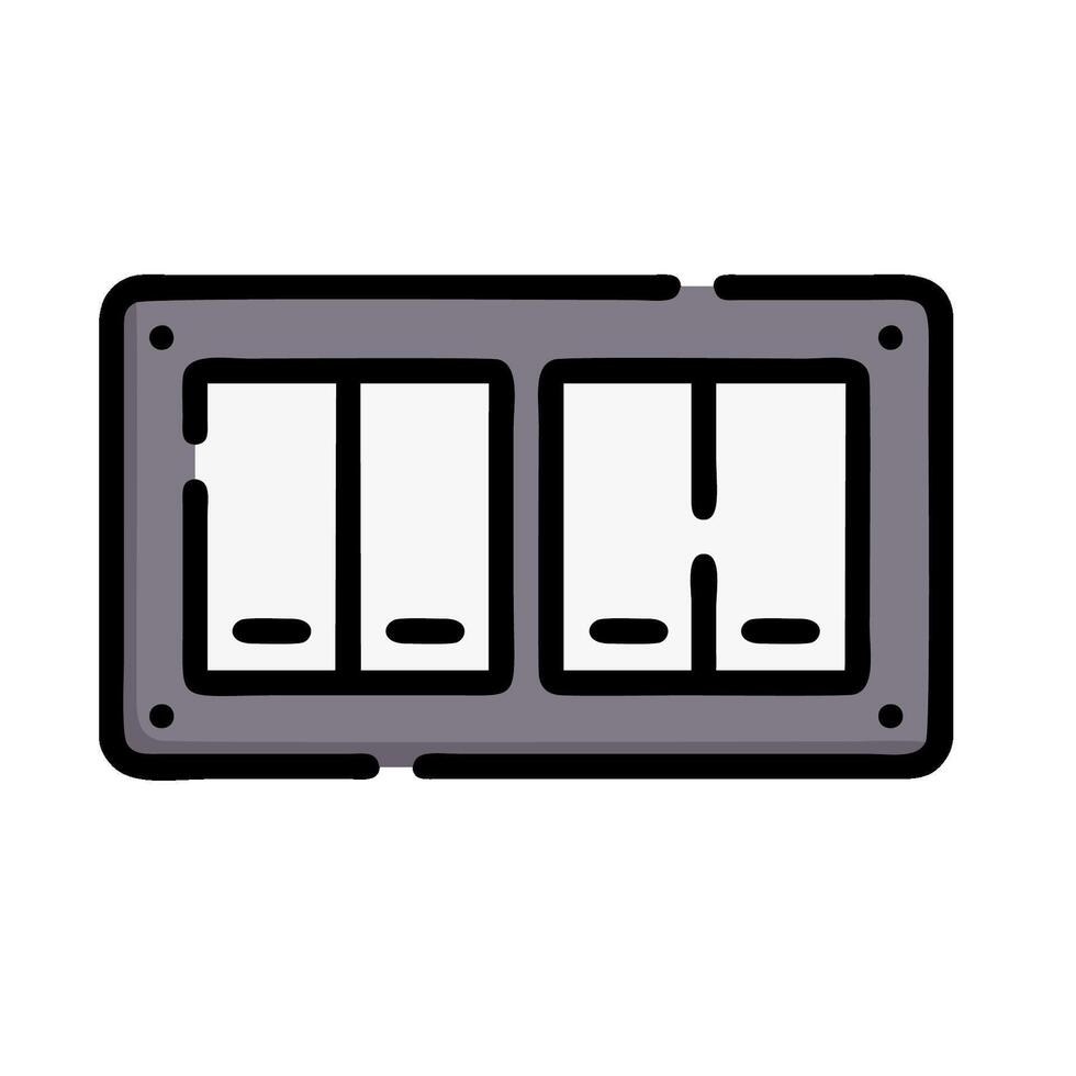 A black and white image of a switch panel vector