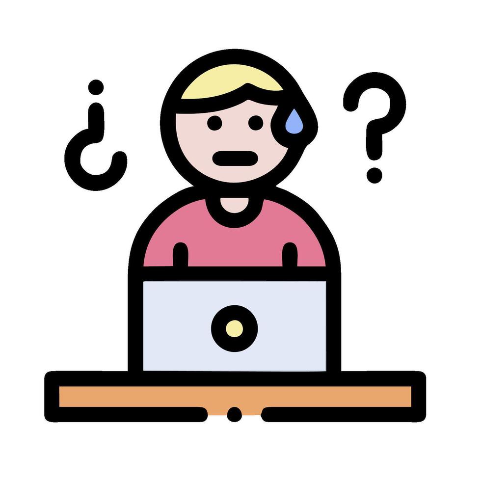 A man is sitting at a desk with a laptop vector