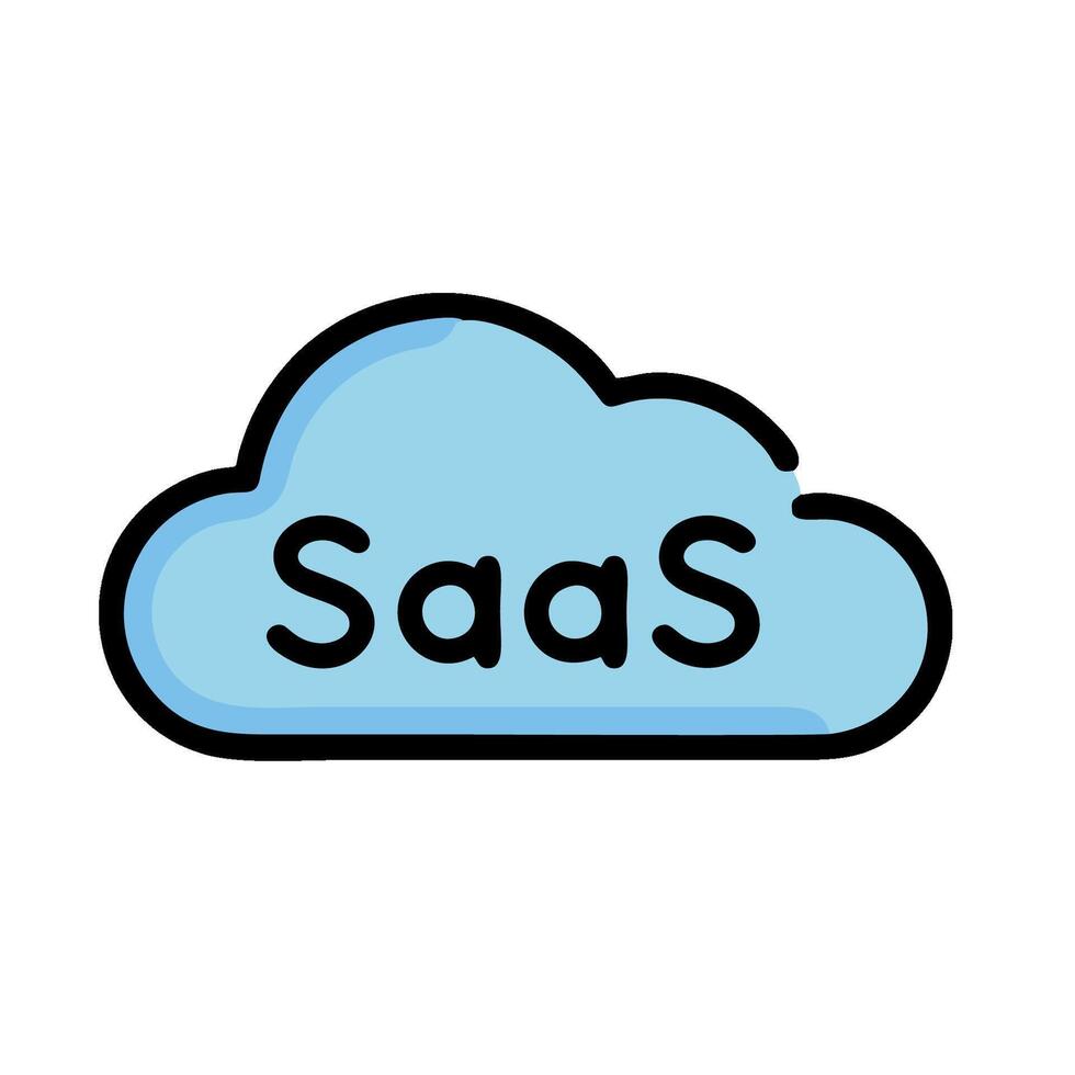 A cloud with the word saas written on it vector