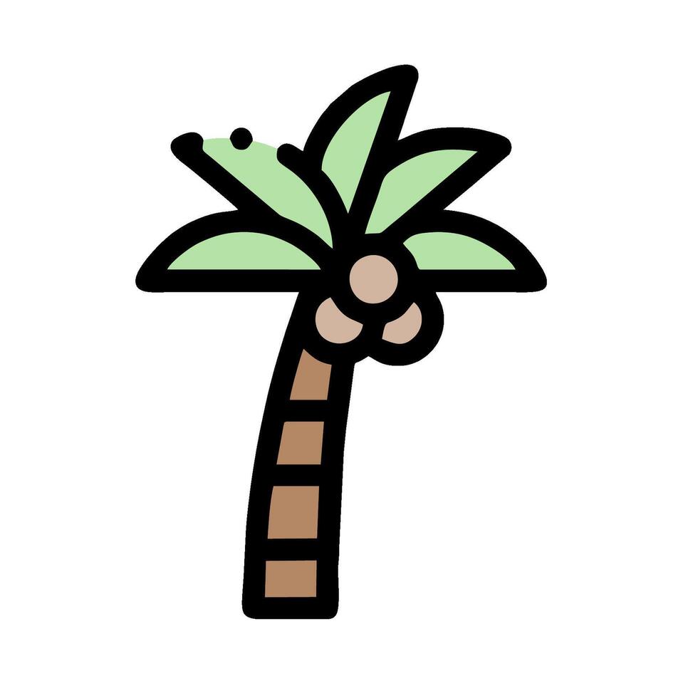 A palm tree icon with a green leaf vector