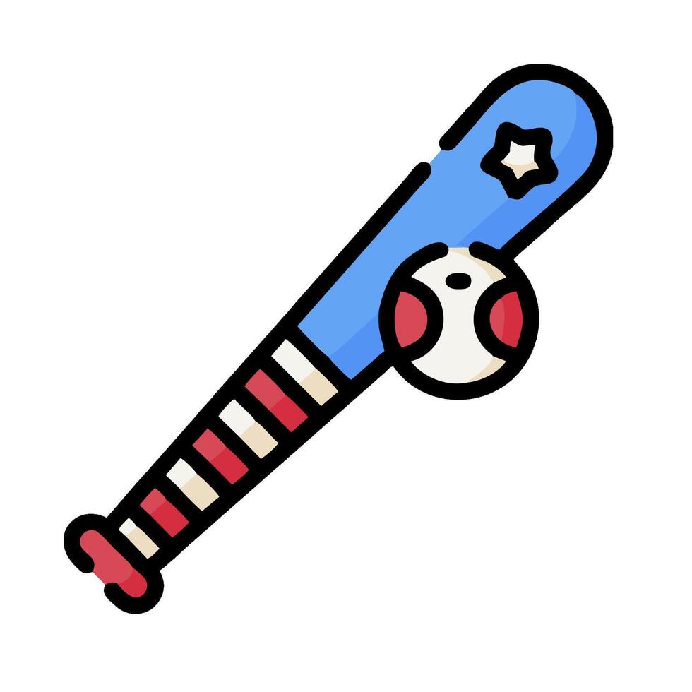 Baseball bat and ball icon illustration vector