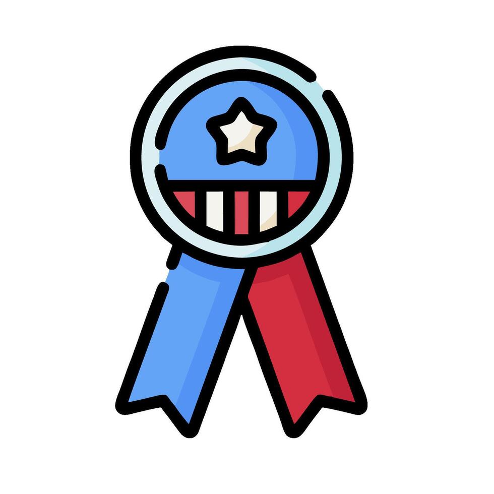 A medal with an american flag on it vector
