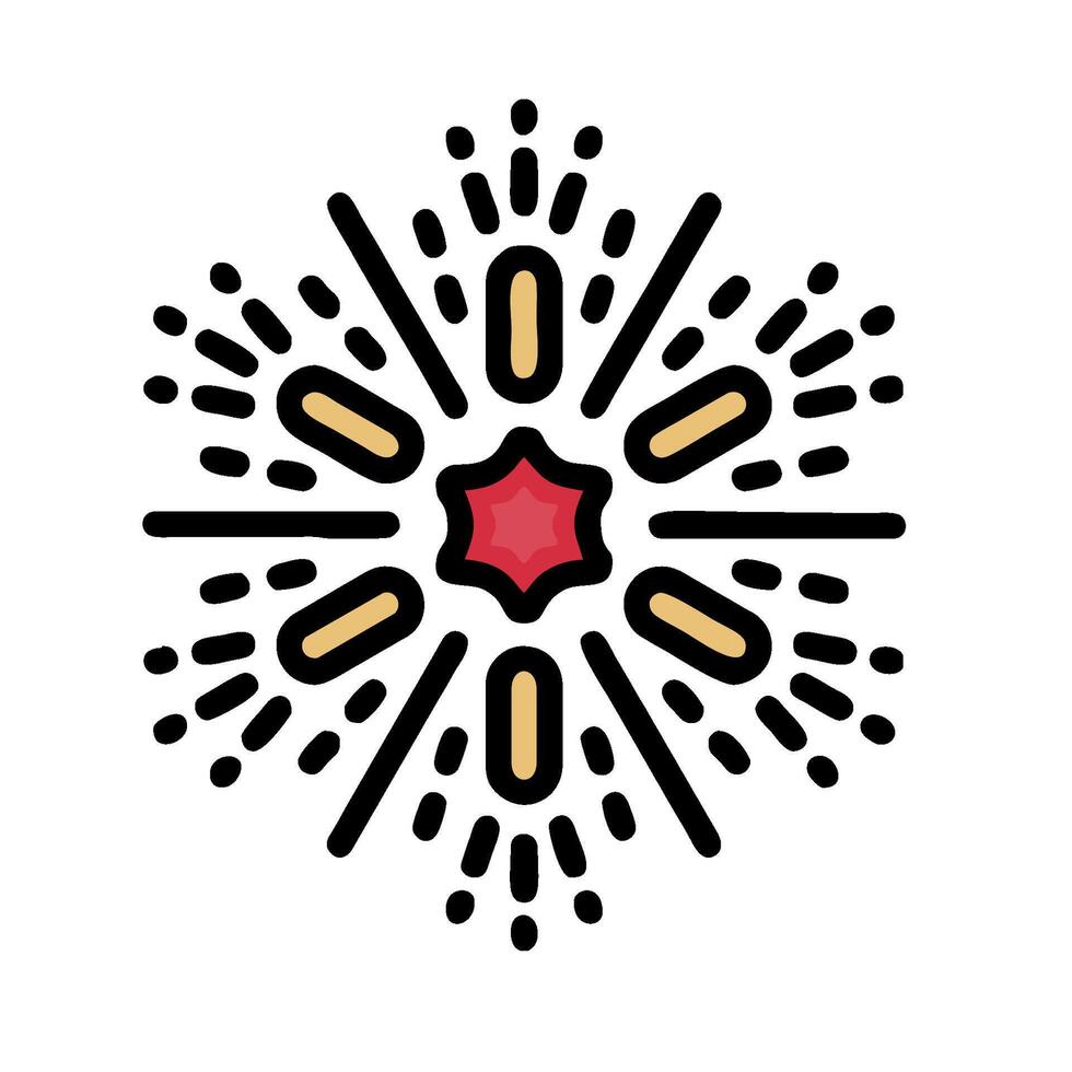 A red starburst with a black and white background vector