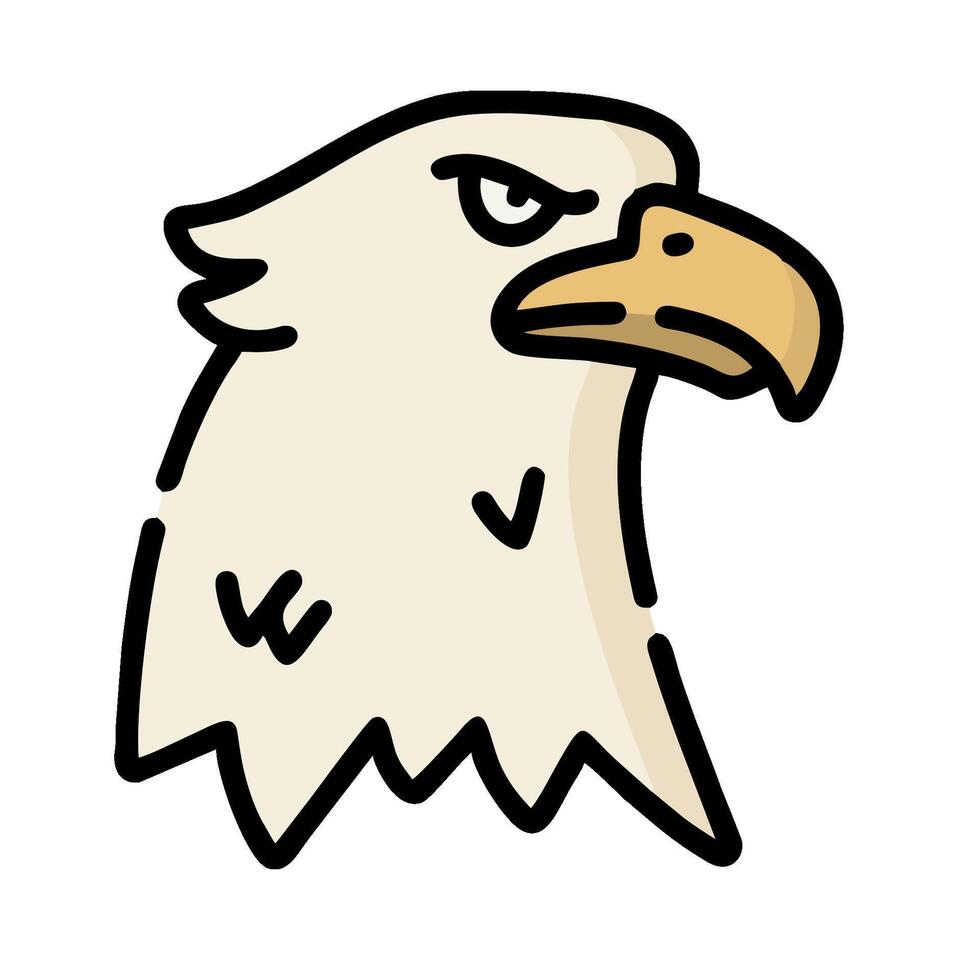 An eagle head with a black beak and white feathers vector