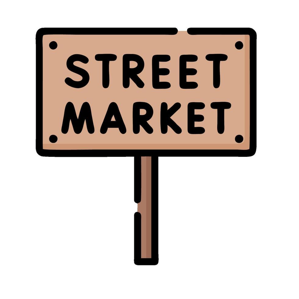 Street market sign illustration design vector