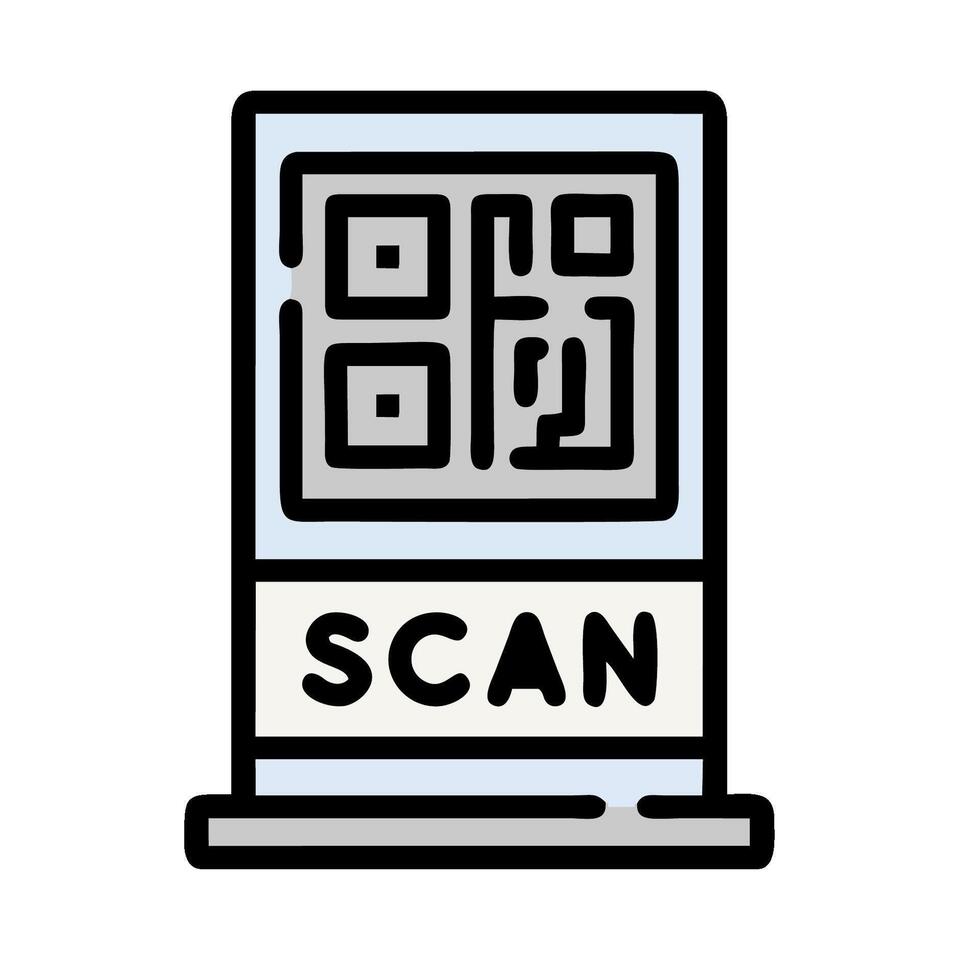 A scan icon with a qr code on it vector