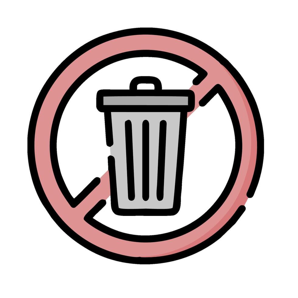 No trash can icon illustration vector