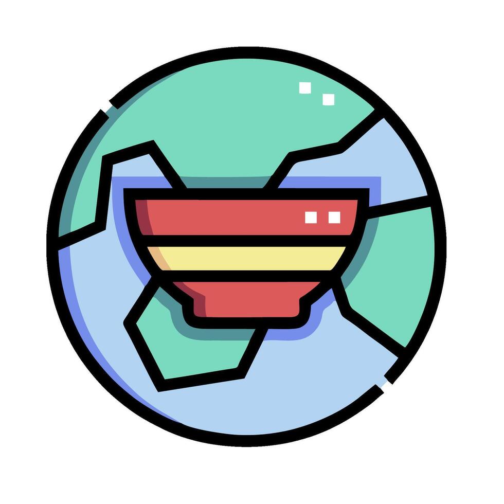 A bowl with a globe on it vector