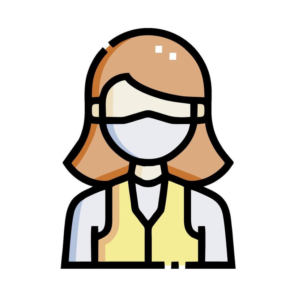 A woman wearing a mask and vest vector