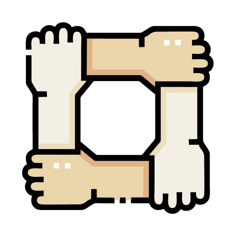 Hands holding hands icon illustration vector