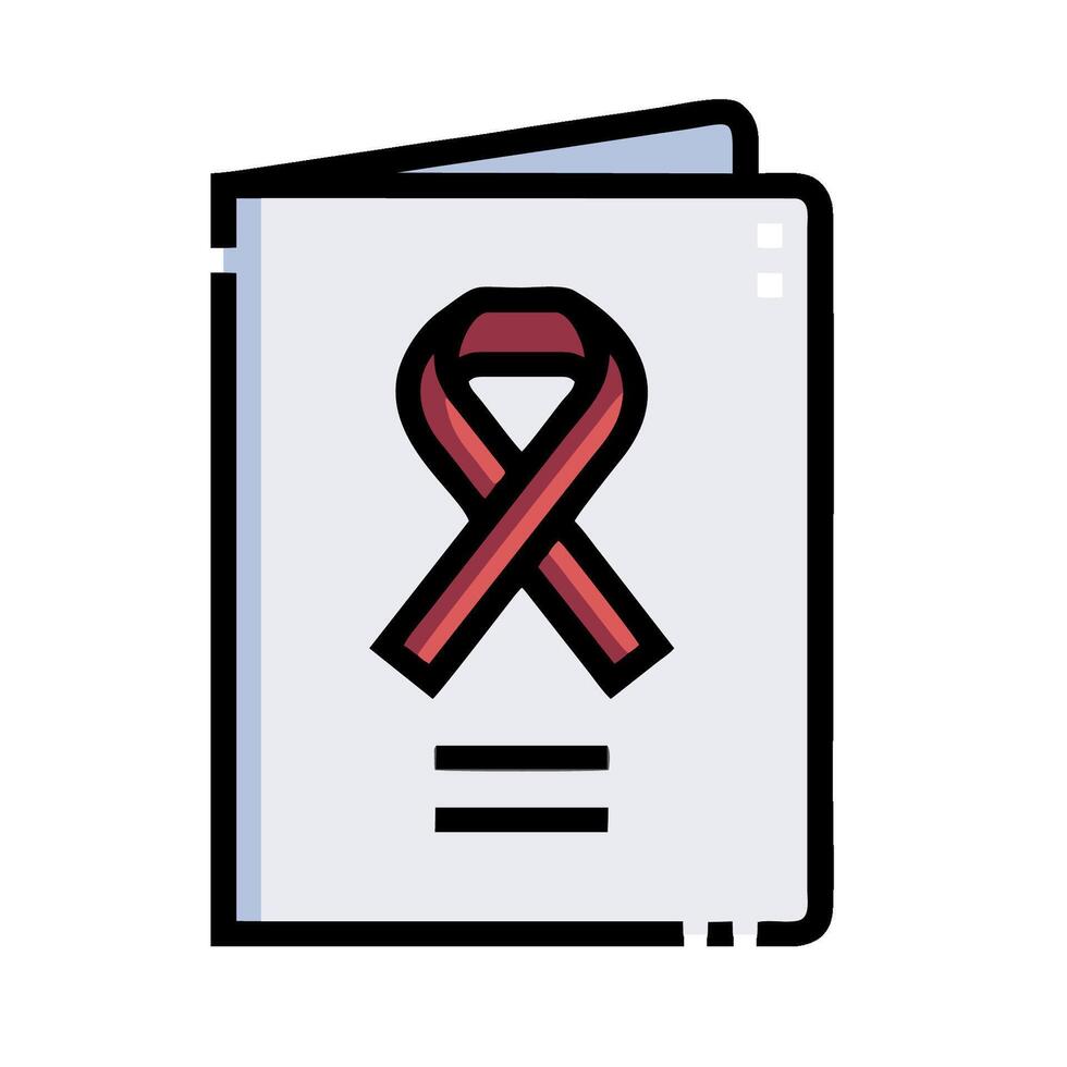 A red ribbon is on a white document vector
