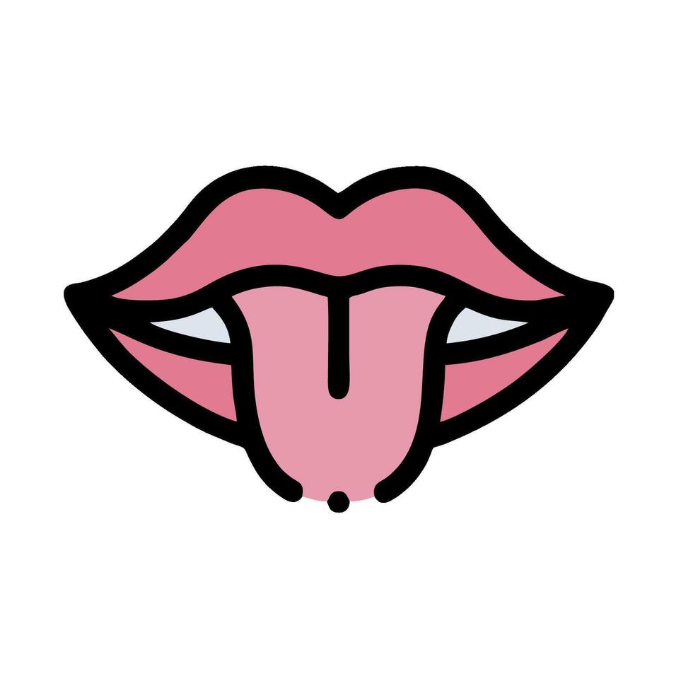 A pink tongue with a tongue sticking out vector