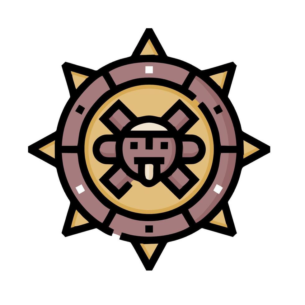 A cartoon image of a sun with a cross on it vector