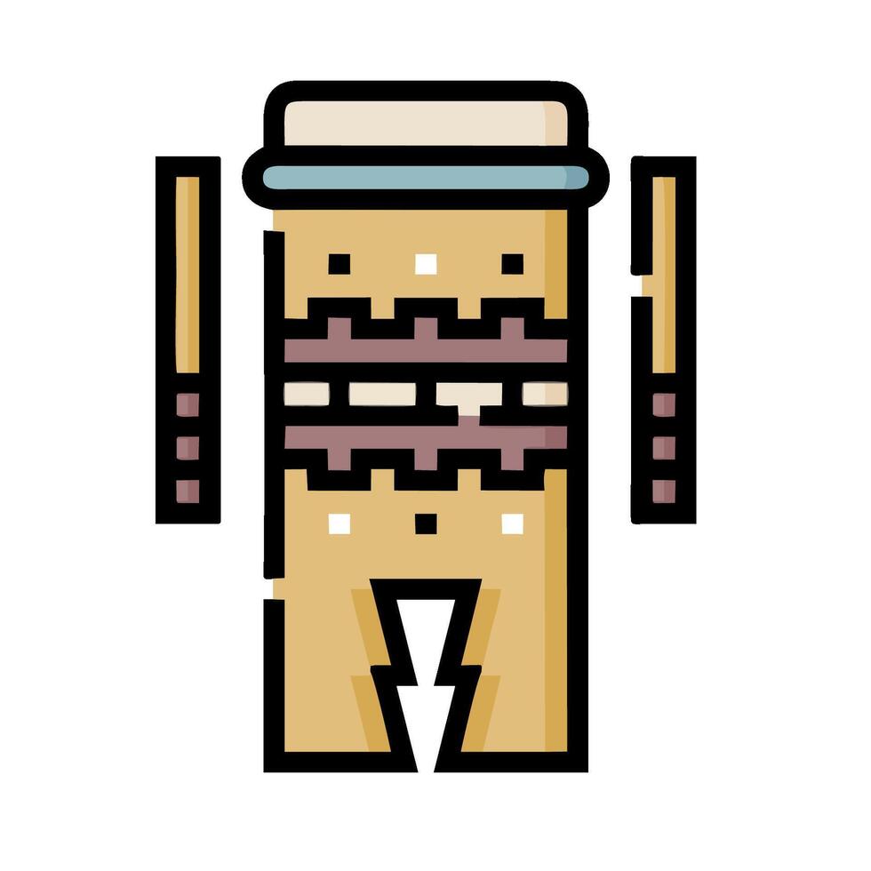 A cartoon robot with a hat and a knife vector