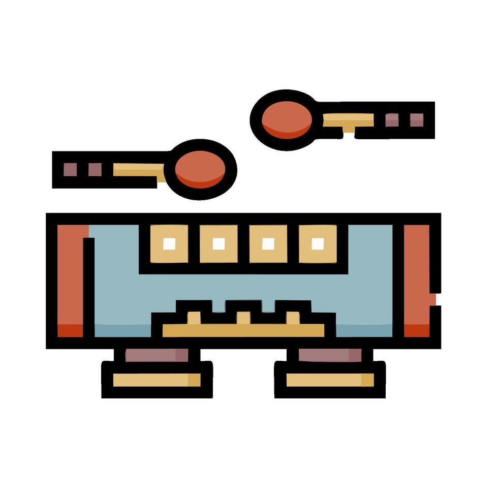 A cartoon image of a machine with a drum vector