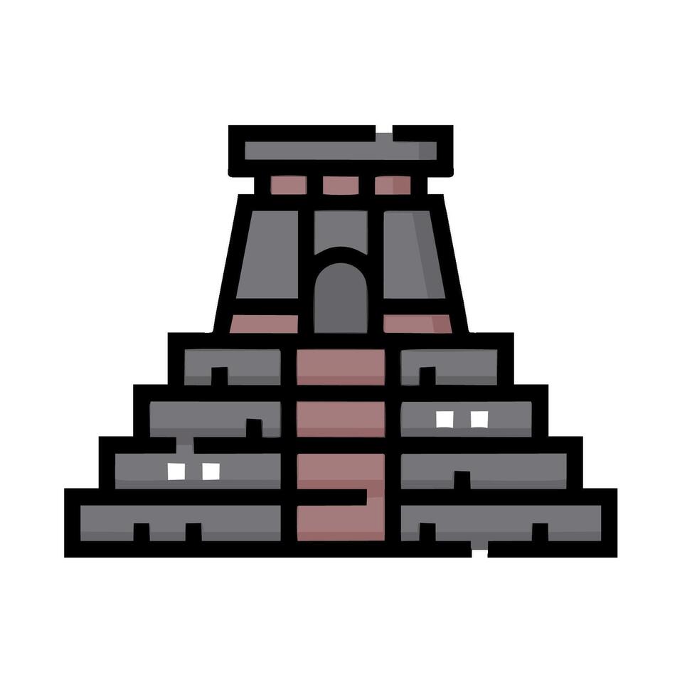 An illustration of a pyramid with a red roof vector