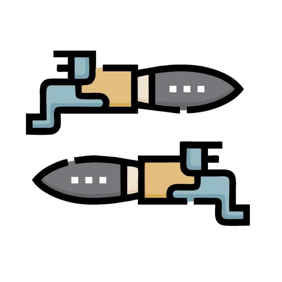 Two small rockets on a white background vector
