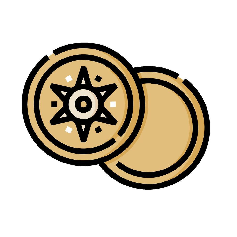 Gold coin with star and star symbol illustration vector