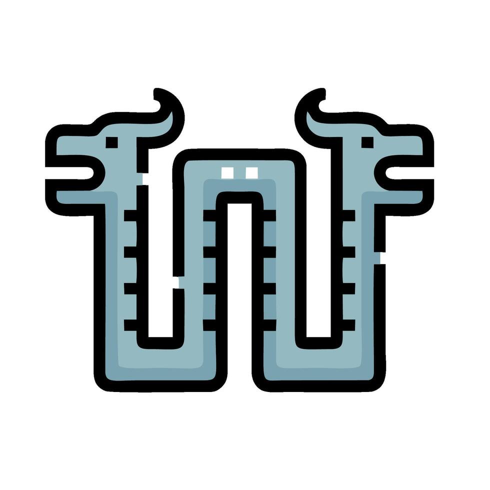 A blue and white icon of two dragons vector